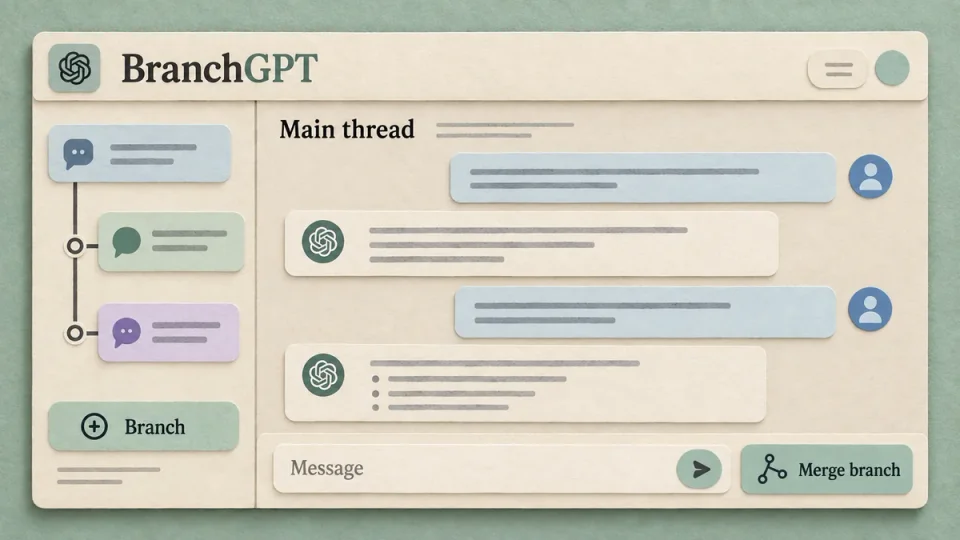 BranchGPT — paper interface illustration