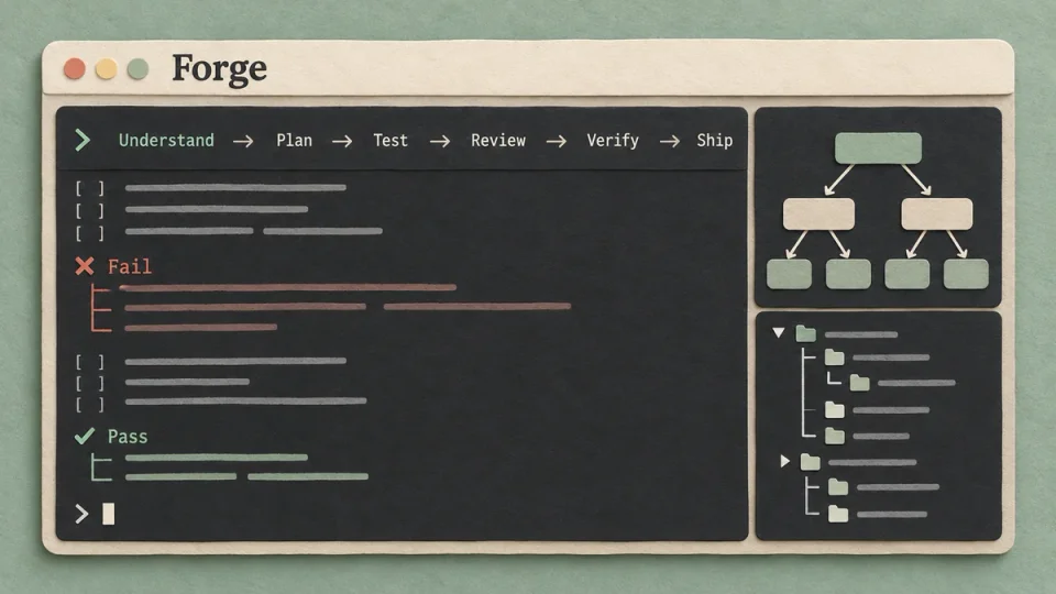 Forge — paper interface illustration