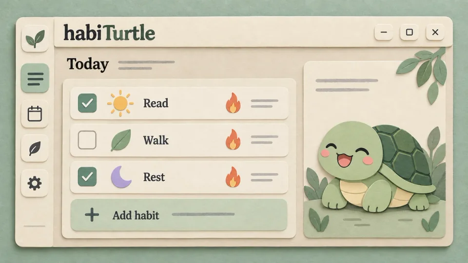 habiTurtle — paper interface illustration